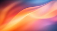 Vibrant smooth waves of orange, pink and purple colors blend together creating dynamic abstract background with soft flowing gradients and curves.