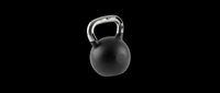 Black kettlebell with gray handle isolated on transparent background, ready for fitness, gym, and workout design projects including t-shirts, posters, and print-on-demand products.