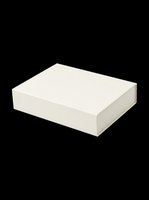 Cream colored closed box isolated on transparent background, ready for packaging design, product mockups, e-commerce graphics, print-on-demand, and sublimation projects.