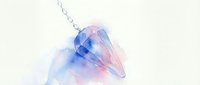 Watercolor crystal pendant with chain on white background, isolated gemstone jewelry design element for fashion, accessories, and decorative projects.