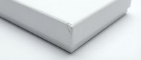 White blank cardboard box corner detail on clean background for packaging mockup and product presentation design projects.