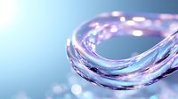 Flowing liquid wave with purple and blue reflections creates elegant abstract composition against blurred background, suitable for cosmetic and wellness designs.