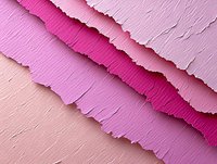 Diagonal layers of torn pink paper creating textured stripes with rough edges and shadows. Abstract background pattern for creative design projects.