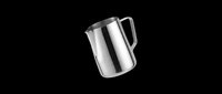 Stainless steel milk pitcher isolated on transparent background, ready for design use in t-shirts, clipart, stickers, and print-on-demand products.