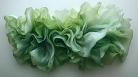 Fresh green lettuce leaves creating abstract wavy pattern with delicate ruffled texture and soft shadows on light background, suitable for food industry design.