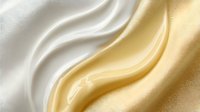 Elegant white and gold satin fabric with smooth flowing waves creating a luxurious texture for fashion, wedding, or cosmetic backgrounds.