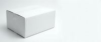 White cardboard box mockup on clean background for product packaging design and branding presentations.