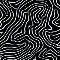 Abstract wavy lines forming seamless pattern in black and white. Organic curved stripes create fluid motion effect. Modern minimalist design for fabric and wallpaper.