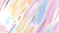 Abstract watercolor background with diagonal brush strokes in pastel pink, blue, and yellow with gold accents, creating a soft, dreamy artistic texture.