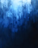 Abstract blue textured background with dark gradient effect and brushstroke texture creates moody atmosphere for modern wall art and design projects.
