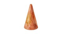 Isolated watercolor cone shape in warm terracotta and golden tones on transparent background, suitable for design projects, clipart, and creative compositions.