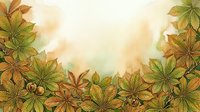 Autumn leaves border with watercolor effect on cream background, ideal for fall seasonal designs, greeting cards, and decorative layouts.