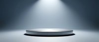 Empty round platform stage with dramatic spotlight illumination on gradient background for product display and presentation purposes.