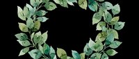 Watercolor green leaf wreath isolated on transparent background, ready for stickers, t-shirt design, print on demand, sublimation, and clipart use.