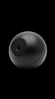 Spherical black security camera isolated on transparent background, ready for design use on t-shirts, clipart, stickers, print-on-demand products and sublimation projects.