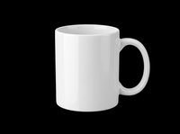 Blank white ceramic mug isolated on transparent background, ready for custom design, sublimation printing, and print-on-demand products like personalized gifts and merchandise.