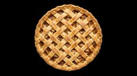 Apple pie with golden lattice crust, isolated on transparent background, ready for T-shirts, stickers, clipart, print on demand, and sublimation design use.