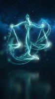 Glowing scales of justice constellation against starry night sky background with luminous energy trails and cosmic particles for legal concepts.
