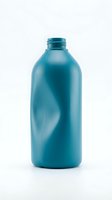 Blue plastic bottle isolated on white background for cosmetic product packaging and branding design projects.