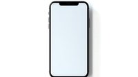 Modern smartphone with blank white screen isolated on white background, mockup ready for app or website presentation.