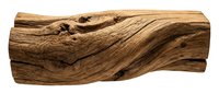 Natural weathered driftwood log with organic grain patterns and knots isolated on white background for rustic design projects and crafting applications.