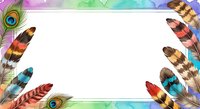 Colorful feathers with peacock eyes arranged on white background, isolated design element suitable for invitations, cards, posters, and creative projects.
