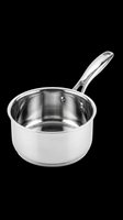 Stainless steel saucepan with long handle isolated on transparent background, ready for kitchen design, cooking blogs, recipe graphics, product mockups, and culinary marketing materials.