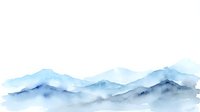 Watercolor mountain landscape with soft blue and gray peaks creating serene atmospheric layers for nature and travel designs.