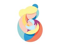 Mother holding newborn baby in tender embrace with soft pastel colors on white background isolated for design use in healthcare and family concepts.