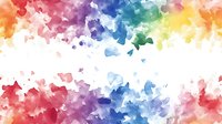 Watercolor paint splashes in rainbow colors flowing across white background, creating vibrant abstract art suitable for backgrounds, web design, and creative projects.