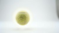 Glowing yellow sphere with textured surface on white background, isolated for design use in graphics, web, and digital projects.
