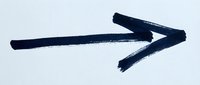 Dark blue arrow pointing right drawn with thick brushstroke on white background, isolated design element suitable for web graphics, presentations, infographics and marketing materials.