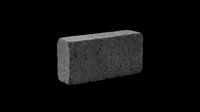 Dark gray concrete brick isolated on transparent background, ready for architectural designs, construction graphics, building material mockups, print-on-demand products, and digital design projects.