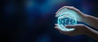Close-up of hands holding glowing digital globe with network connections, representing global technology, data connectivity, and worldwide business innovation.