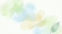Soft watercolor background with pastel green blue yellow tones and delicate leaf element for spring nature designs and organic branding projects.