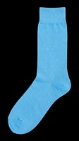 Bright blue ribbed crew sock isolated on transparent background, ready for apparel design, print-on-demand products, and digital merchandise applications.