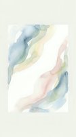 Abstract watercolor painting with flowing organic shapes in soft pastel colors including blue, green, pink and yellow tones on white background.