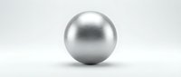 Metallic silver sphere with reflective surface on white background, isolated chrome ball for modern design projects and digital artwork applications.
