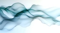 Flowing abstract turquoise waves create elegant transparent layers against white background, suitable for modern business presentations and creative design projects.