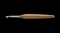 Wooden crochet hook with metal tip isolated on transparent background, ready for crafting, design projects, clipart, and print-on-demand products.