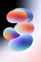 Abstract colorful gradient shapes floating against gradient background, creating modern fluid composition for contemporary graphic design projects.