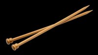Pair of wooden knitting needles isolated on transparent background, ready for craft and hobby design use on stickers, clipart, t-shirt design, and print on demand.