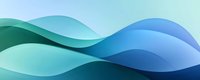 Smooth flowing waves in turquoise, blue and green gradient colors create abstract layered background pattern with soft curves and modern minimalist design.
