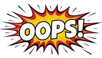 Comic book style OOPS exclamation in speech bubble with explosive burst effect on transparent background for graphic design projects.