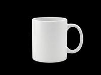 Blank white ceramic mug isolated on transparent background, ready for custom design, sublimation printing, and print-on-demand merchandise applications.
