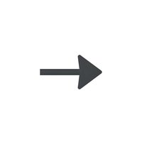 Simple black arrow pointing right on transparent background isolated for web design and user interface elements.