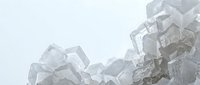 Macro shot of white salt crystals cluster on light background, showcasing natural cubic mineral texture for food, science, and wellness projects.