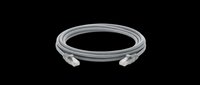 Gray ethernet network cable with RJ45 connectors isolated on transparent background, ready for web design, tech graphics, print-on-demand products, and digital illustrations.
