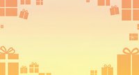 Wrapped gift boxes in warm orange and yellow tones arranged on pale background with copy space for holiday, celebration, birthday, and festive greeting card designs.