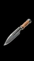 Vintage garden knife with wooden handle and metal blade isolated on transparent background, ready for clipart, t-shirt design, print-on-demand products and sublimation projects.